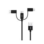 AUKEY 3 in 1 USB кабель подсветка Android модель C черный o- ключ 