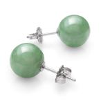 スターリングシルバー天然グリーン翡...