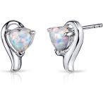 作成されたオパールハートらせんイヤ...