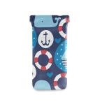 【並行輸入品】HUSSRITY Eyeglasses Case Sailing Ships Whales Sunglasses Pouch S
