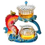 ショッピングKUNG-FU 【並行輸入品】Mozeo クリエイティブ フル半自動ティーセット ガラス Lazy Kung Fu ティーカップセット 耐熱ティーメーカー ポッ