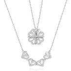 【並行輸入品】ゴールドハートネックレス 女性用 四つ葉のハート型ペンダントネックレス バレンタインデーギフト  銅  その他　