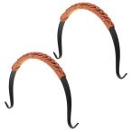 【並行輸入品】Luxshiny ティーポットアクセサリー 2個 ティーポットハンドル 交換用 鉄製ケトルハンドル レザーティーケトルハンドル付き