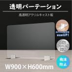 透明アクリルパーテーション W900ｘＨ600mm 板厚3mm ステンレス製スタンド付 安定性抜群 デスク用スクリーン 衝立 (psp-s9060)