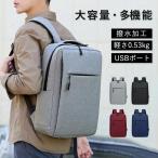 超軽量 リュック メンズ バックパック 撥水 通勤 通学 軽さ0.53kg ・疲れにくいクッション性 ・USB対応 ・撥水性素材 多機能 バックパック 出張 アウトドア 旅行