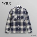 オーバーシャツ チェックシャツ メンズ ユニセックス ワックスロンドン wax london WI00-OSH-WHI3-AEO-NVE MARINE BEATNIK V3 【国内正規品】