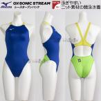 受注生産 ミズノ MIZUNO レディース 競泳水着 N2JQD72027 ブルー×ライム×イエロー×ホワイト 374501 青色 WA承認 ハイカット /発送まで約30-40日