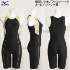 ミズノ フィットネス水着 レディース Mサイズ N2JGB82094 ブラック×イエロー ファスナー付きオールインワン水着 /35%OFF