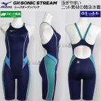 ミズノ 競泳水着 ジュニア女子 WA承認 140cm N2MGC92582 ネイビー×ターコイズ GX・SONIC STREAM ハーフスーツ(レースオープンバック) /2026SS