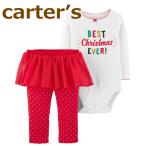 ショッピングカーターズ 在庫処分/送料無料/カーターズ caｒter's ボディースーツ 長袖ボディスーツ＆赤 チュチュ付パンツお買得2点セット☆クリスマス☆女の子