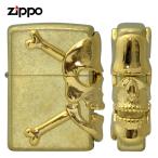 ショッピングzippo zippo ジッポ ジッポー BIG SKULL・M ブラスバレル ビッグスカル メタル貼り zippoレギュラー