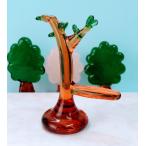 ガラス細工　乗せて飾れる木（茶）ミニチュア　雑貨　置物　小物　木　ディスプレイ