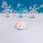 ガラス細工　雪うさぎ（M)　ピンク　ミニチュア　雑貨　置物　小物