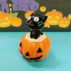  стекло умение Kuroneko . тыква (L) миниатюра украшение Halloween кошка 