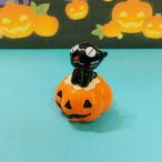  стекло умение Kuroneko . тыква (S) миниатюра украшение Halloween кошка 