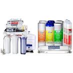 iSpring 100GPD Under Sink 7-Stage Reverse Osmosis RO Drinking Filtration System and Ultimate Water Softener ＆ F10KU 1-Year Replacement Supply Filter