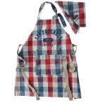 エプロン アンドパッカブル AND PACKABLE チェック ブルーxレッド PACKABLE APRON チェック BLUExRED YD-21420 キッチン用品 アウトドア用品