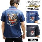 ショッピングhardy Ed Hardy エドハーディー 刺繍プリント 天竺 半袖シャツ メンズ ロンTEE edh-2504