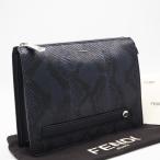 *3 дней в течение возможен возврат товара * прекрасный товар FENDI Fendi питон клатч 7VA445 клатч blue black 