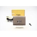 ★3日以内返品可★ 美品 FENDI フェンディ ピーカブー カーフレザー 三つ折り財布 8M0426 三つ折り財布 グレージュ