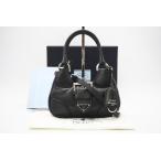 ★3日以内返品可★ PRADA プラダ 1BA381 パデッドナッパ レザー ムーン 2WAYバッグ ブラック バッグ