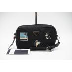 ☆安心の3大保証☆ Aランク ≪PRADA プラダ/ポーチ≫ 1NE021 ナイロン テスートスマルト ロゴポーチブラック マルチカラー 極美品