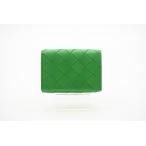 ★３日以内返品可★ BOTTEGA VENETA ボッテガ ヴェネタ 667036 マキシイントレチャート コンパクトウォレット パラキート グリーン 財布