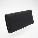★3日以内返品可★ BOTTEGA VENETA ボッテガ ヴェネタ 120697 イントレチャート ブラック 二つ折り長財布 美品