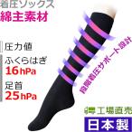 着圧ソックス　綿主素材　通気性良好　style-CF　日本製
