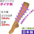 着圧ソックス　ブロックダイヤ柄　ファッションタイプ　style-CP　日本製