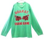 ドゥアラット プリント 長袖 Tシャツ グリーン DOARAT 日本製 メンズ 古着 230906