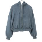 ZARA Zara длинный рукав замша Like Zip Parker XS голубой женский б/у одежда б/у 
