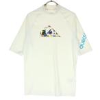 Quiksilver Quick Silver принт короткий рукав Rush Guard L белый мужской б/у одежда б/у 