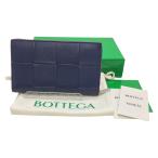 ◎◎ BOTTEGA VENETA ボッテガヴェネタ カセット ジップアラウンドウォレット ネイビー やや傷や汚れあり