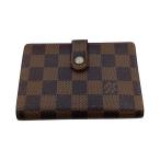 ショッピングダミエ ◎◎ LOUIS VUITTON ルイヴィトン ダミエ ポルト フォイユ ヴィエノワ 2つ折り財布 N61674 ブラウン 傷や汚れあり