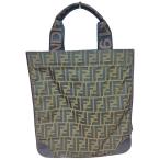 ◎◎ FENDI フェンディ トートバッグ ズッカ柄 FF柄 折り畳み エコバッグ 2321.26555.099 ブラウン やや傷や汚れあり
