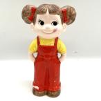 Fujiya Peko-chan копилка керамика производства Showa Retro красный комбинезон царапина . загрязнения есть 