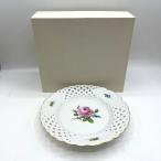 Meissen Meissen розовый. роза украшение тарелка немного царапина . загрязнения есть 