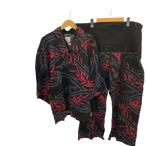 !! SOU*SOU выставить сверху L внизу M мужской высота остров . общий рисунок способ . склон хвост тканый предмет красный × серый немного царапина . загрязнения есть 