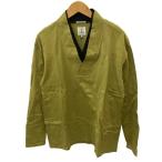!! SOU*SOU cut and sewn SIZE L мужской GIZA COTTON GIBAO способ . желтый зеленый немного царапина . загрязнения есть 