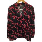 !! SOU*SOU cut and sewn SIZE L мужской способ .... . черный × красный немного царапина . загрязнения есть 