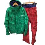 KissMark kiss mark мужской зимняя одежда лыжи одежда верх и низ в комплекте SIZE M зеленый × красный немного царапина . загрязнения есть 