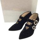 JIMMY CHOO ジミーチュウ レディース ブーティー ショートブーツ SIZE 36 ブラック やや傷や汚れあり