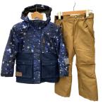 !! cosbykos Be Kids мужчина зимняя одежда лыжи одежда комбинезон SIZE 130cm темно-синий × бежевый немного царапина . загрязнения есть 