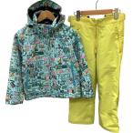 !! MIZUNO Mizuno Kids ребенок девочка зимняя одежда лыжи одежда комбинезон SIZE 130cm сверху мята, внизу желтый немного царапина . загрязнения есть 