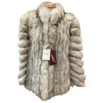 Belle Vision bell Vision женский мех полупальто голубой песец SIZE 11 номер белый царапина . загрязнения есть 