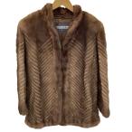 ショッピング毛皮 FUR FLASH レディース 毛皮 コート SIZE 9号 ブラウン やや傷や汚れあり