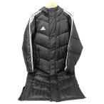 □□ adidas アディダス コート ダウンベンチコート SIZE S 3本ライン ダウン80％ JD1042 ブラック 傷や汚れあり