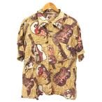 ** SUN SURF солнечный Surf рубашка гавайская рубашка SIZE L б/у одежда бежевый царапина . загрязнения есть 