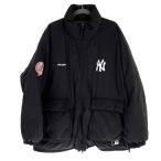 ## Perushu×MLBpe Roo shu с хлопком нейлон жакет PE333008BW черный L размер немного царапина . загрязнения есть 
